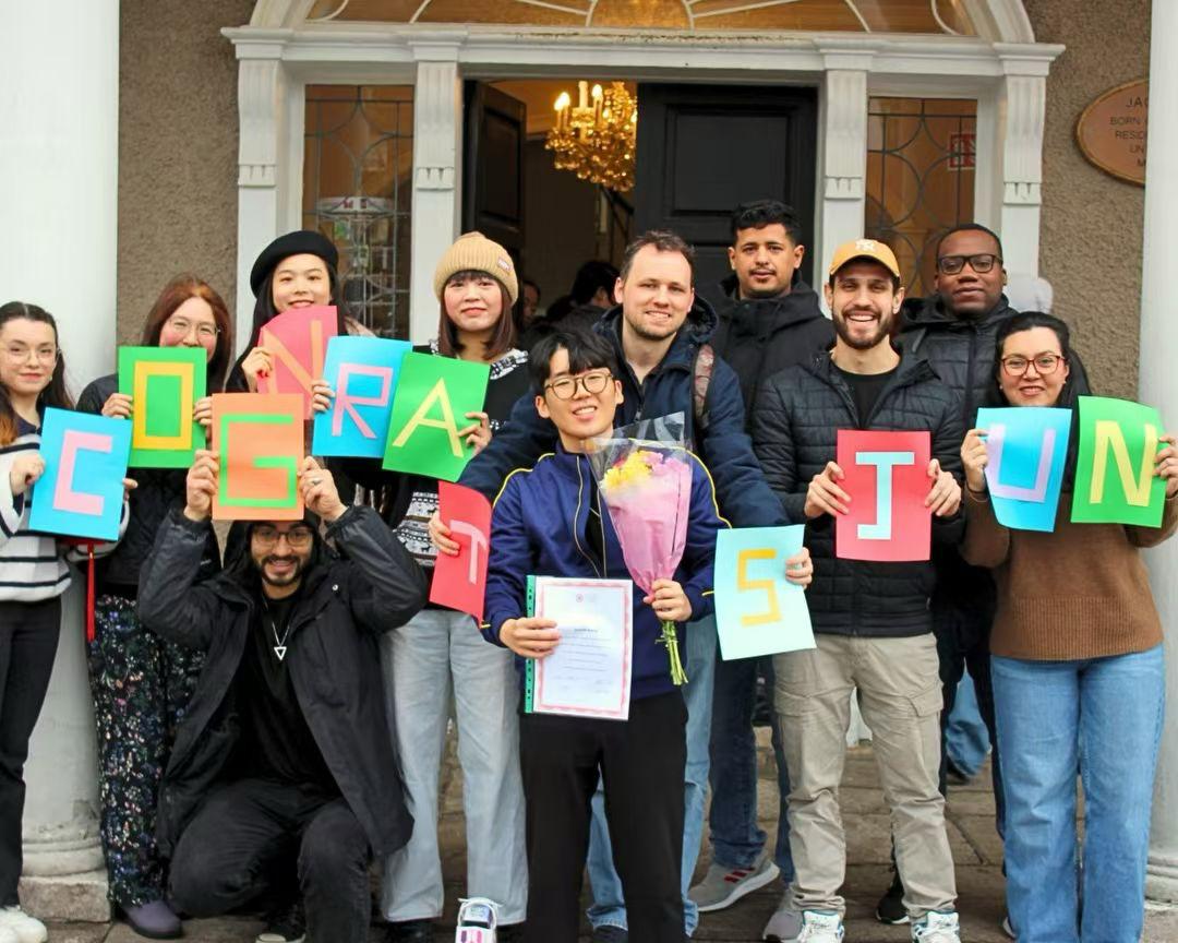 International students celebrating graduation